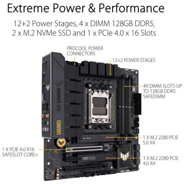 Asus Tuf Gaming B650M-Plus Wifi DDR5 AMD AM5 microATX Motherboard Price In Pakistan